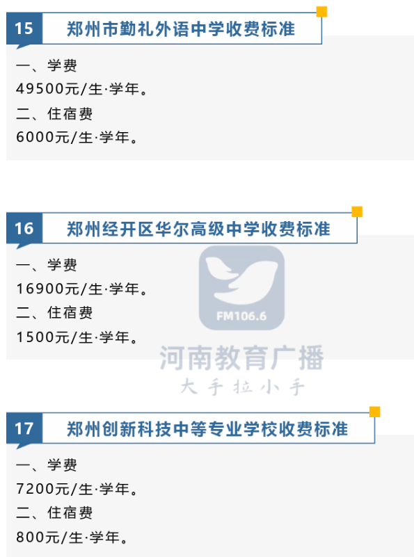 郑州：这34所学校，最新收费标准，批复！